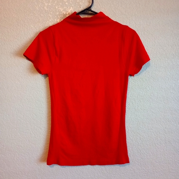 Tops - RICH RED SPANDEX MOCKNECK TOP